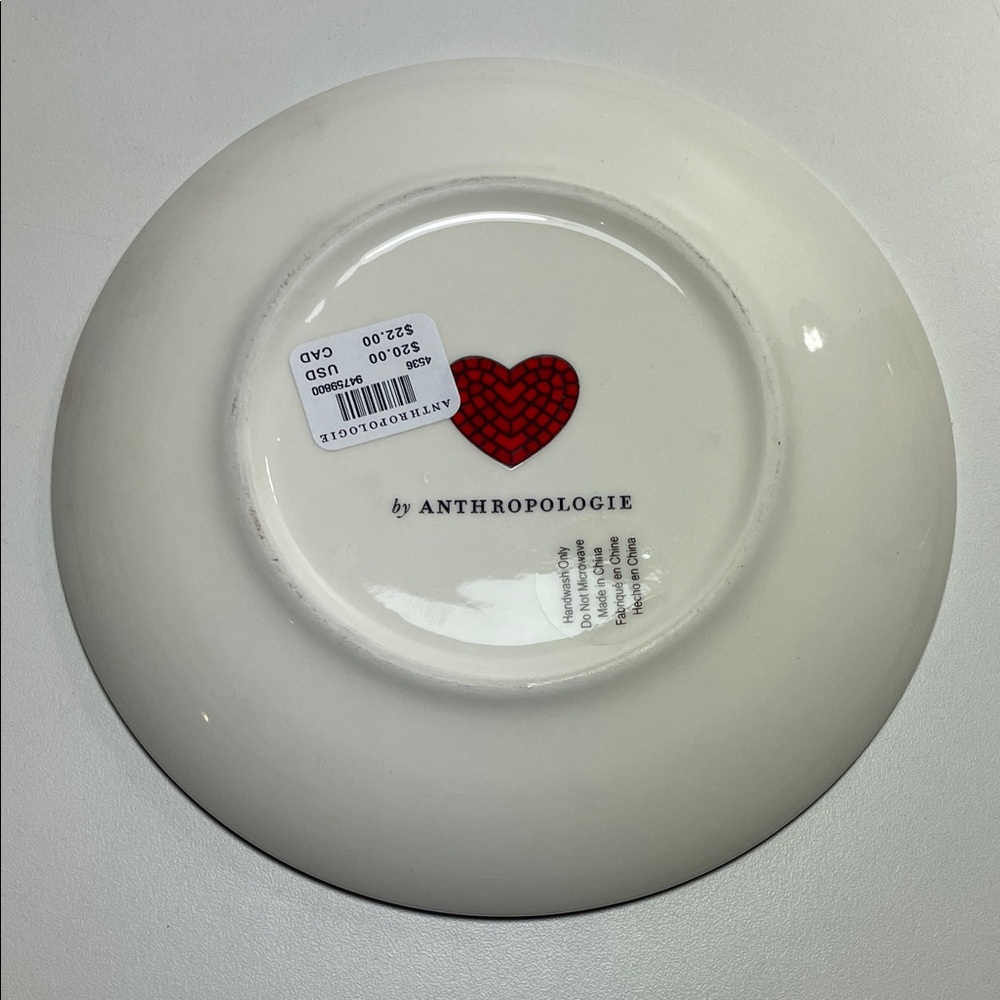 NWT Anthropologie Bistro Tile Espresso Cup and Saucer Set with gold details - Picture 4 of 7